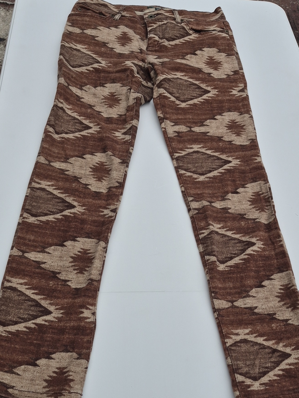 Lauren Jeans Co. Ralph Lauren Brown Patterned Skinny Jeans Size 6